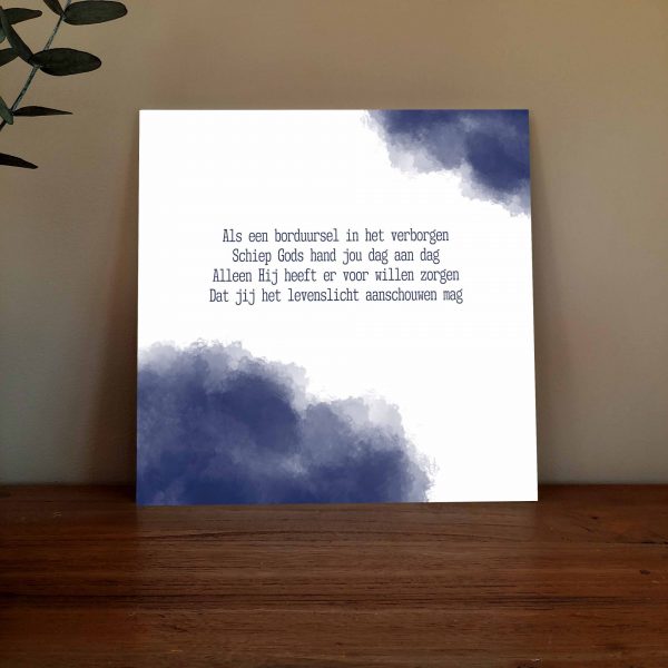 Als een borduursel blauw