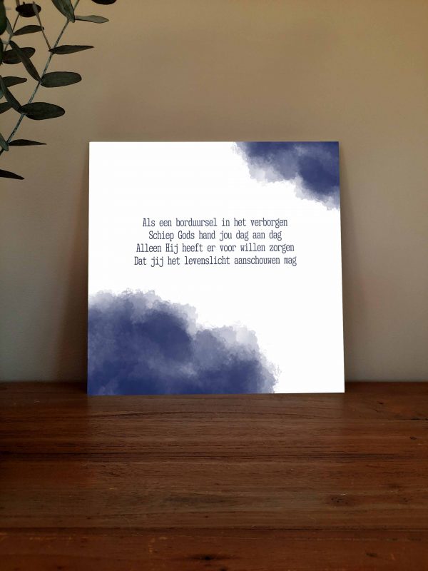 Als een borduursel blauw