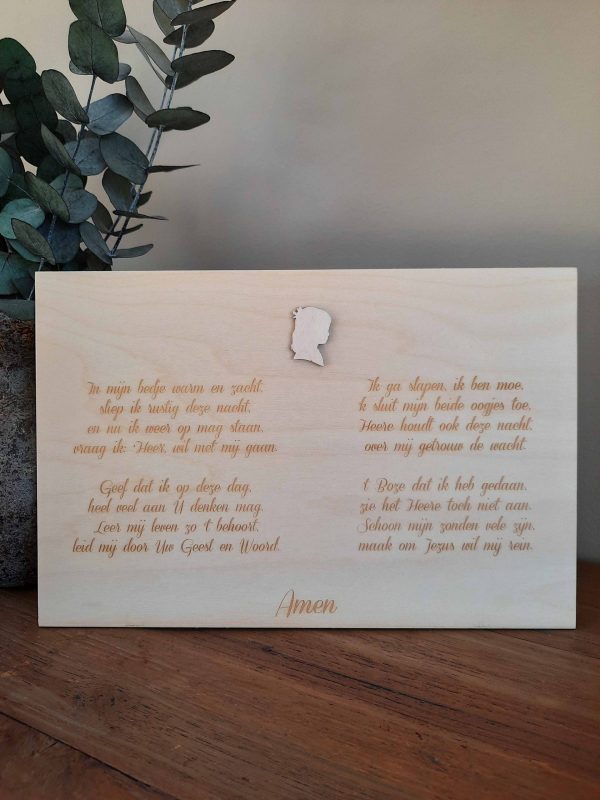 Wandbord hout Ik ga slapen meisje