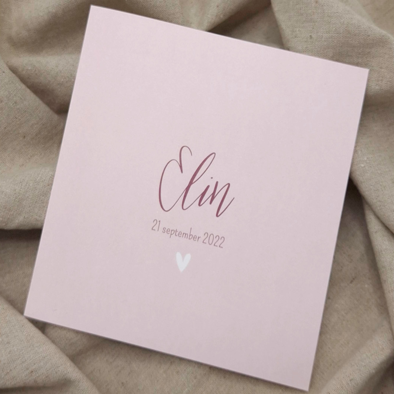 Lief roze geboortekaartje